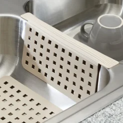 iDesign Taupe Plastic Sink Divider Mat