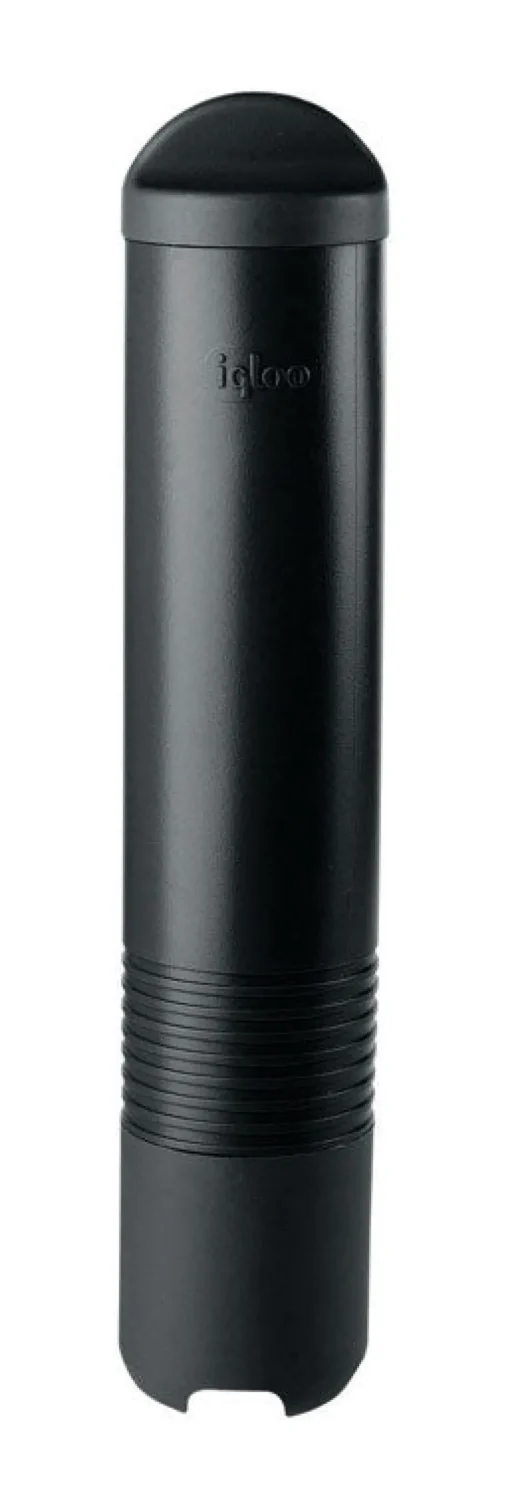 Igloo Black Plastic Reusable Cooler Cup Dispenser 4 to 4.5 oz. Capacity 17.75 Hx3.56 Wx3.81 D in.