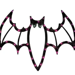 Impact Innovations Light Purple Prelit Bat Silhouette Halloween Decor 18.5 H x 13.5 W in.