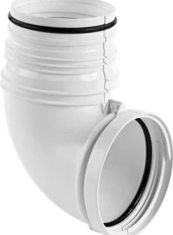 Imperial Manufacturing Group Vt0544 Imperial Manufacturing Quick Connect 4 In. L X 4 In. Dia. Silver/White Plastic 90 Degree Dryer Connector Elbow
