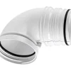 Imperial Quick Connect 4 in. L X 4 in. D Silver/White Plastic 90 Degree Dryer Connector Elbow