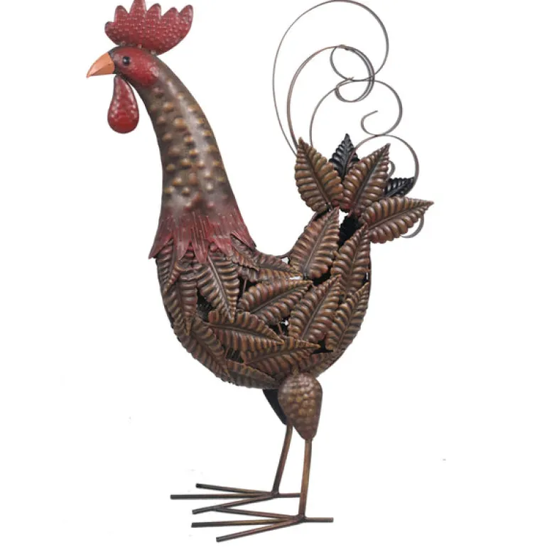 Infinity Iron Multi-color 20.5 in. Rooster Statuary (Pack of 6)