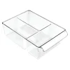 InterDesign 59630 8" Large Clear Linus Pullz Organizer Bin (Pack of 4)