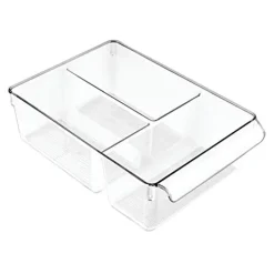InterDesign 59630 8" Large Clear Linus Pullz Organizer Bin (Pack of 4)