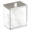 Interdesign 41480 3.5 X 2.5 X 4.5 Clear & Brushed Clarity Canister With Lid