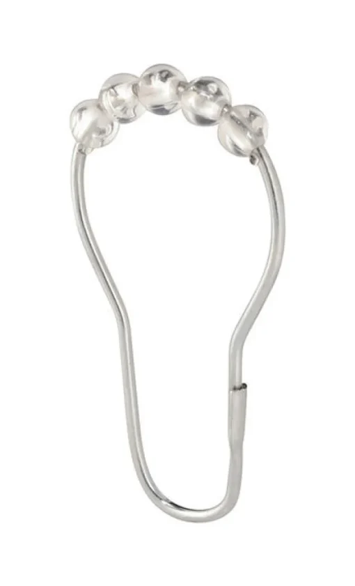 InterDesign Chrome Silver Metal Roller Shower Curtain Rings (Pack of 6)