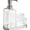 InterDesign Forma Clear Stainless Steel Soap and Sponge Caddy