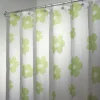 Interdesign Shower Curtain Poppy 72 " X 72 " 100 Percent Poly White Base With Green Poppies