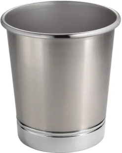 InterDesign Silver York Wastebasket (Pack of 2)