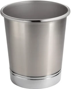 InterDesign Silver York Wastebasket (Pack of 2)