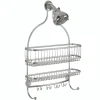 InterDesign York Lyra Jumbo 4 in. H x 15 in. W x 21 in. L Satin Nickel Silver Shower Caddy
