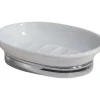 InterDesign York Oval Soap Dish 1.4 in. H x 4 in. W x 5.8 in. L Ceramic White Porcelain (Pack of 2)