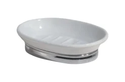 InterDesign York Oval Soap Dish 1.4 in. H x 4 in. W x 5.8 in. L Ceramic White Porcelain (Pack of 2)