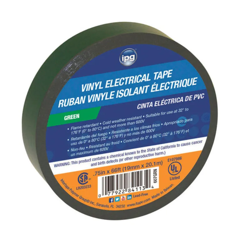 IPG .75 in. W X 60 ft. L Green Vinyl Electrical Tape