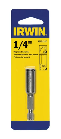 Irwin Hex 1/4 in. X 2-1/4 in. L Bit Holder with C-Ring Steel 1 pc