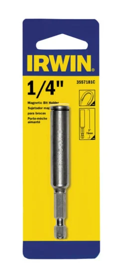 Irwin Hex 1/4 in. X 3 in. L Bit Holder with C-Ring Steel 1 pk