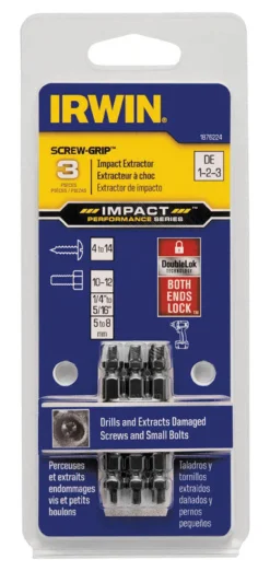 Irwin Impact Screw-Grip .15 in. M2 High Speed Steel Double-Ended Screw Extractor 2 in. 3 pc
