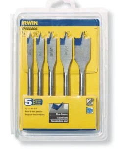 Irwin Speedbor Carbon Steel Spade Bit Set Hex Shank 5 pc