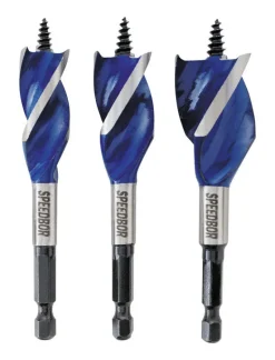 Irwin Speedbor Steel Wood Boring Bit Set Quick-Change Hex Shank 3 pc