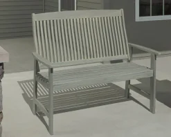 Jack Post Gray Wood Park Bench 40.25 in. H X 28.75 in. L X 47.25 in. D