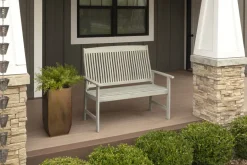 Jack Post Gray Wood Park Bench 40.25 in. H X 28.75 in. L X 47.25 in. D