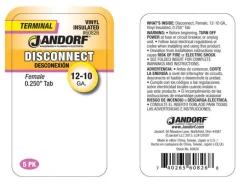 Jandorf 12-10 Ga. Insulated Wire Female Disconnect Yellow 5 pk