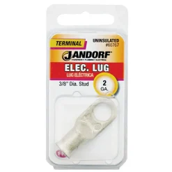 Jandorf 2 Ga. Uninsulated Wire Electrical Lug Silver 1 pk