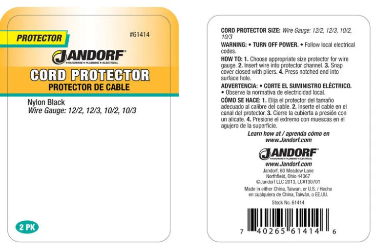 Jandorf 1 in. L Cord Protector 2 pk