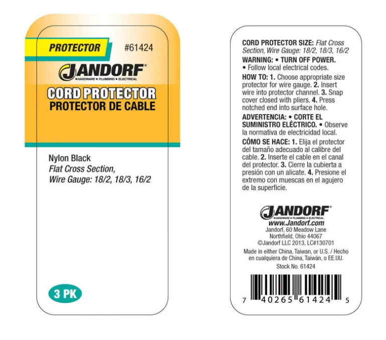 Jandorf 0.69 in. L Cord Protector 3 pk