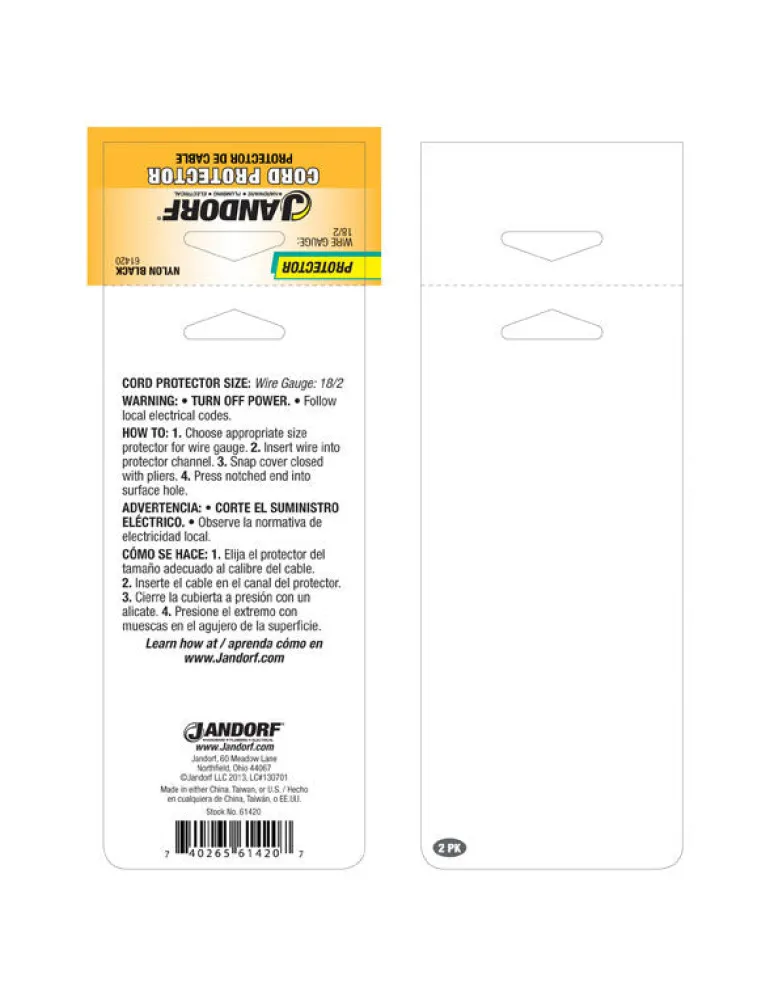 Jandorf 2.11 in. L Cord Protector 2 pk