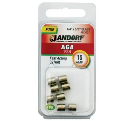 Jandorf AGA 15 amps Fast Acting Fuse 4 pk