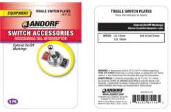 Jandorf Black/Gray/Red Aluminum Toggle Switch Plate 5 pk