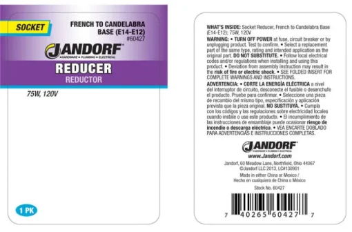 Jandorf Metal French to Candelabra Base Socket Reducer 1 pk