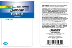 Jandorf Phenolic Medium Base Turn Knob Socket 1 pk