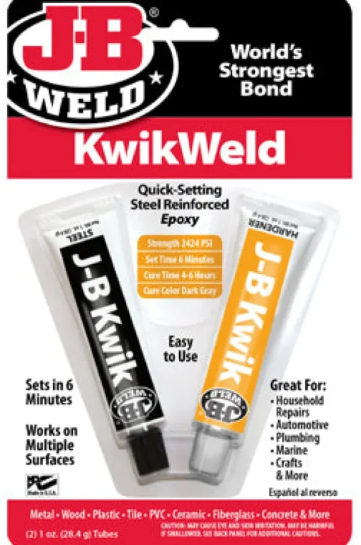 J-B Weld Kwik Weld High Strength Solid Automotive Adhesive 1 oz. (Pack of 6)