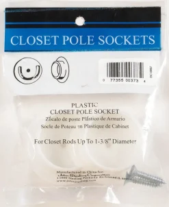 John Sterling Pro 1-3/8 in. L x 1-3/8 in. Dia. White Plastic Rod Socket (Pack of 25)