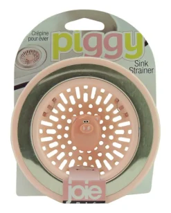 Joie Piggy Pink/Silver Plastic/Stainless Steel Sink Strainer