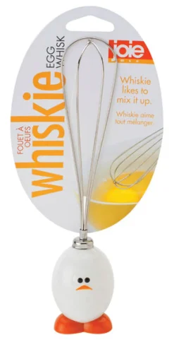 Joie Whiskie Egg White & Silver Plastic and Stainless Steel Wire Whisk