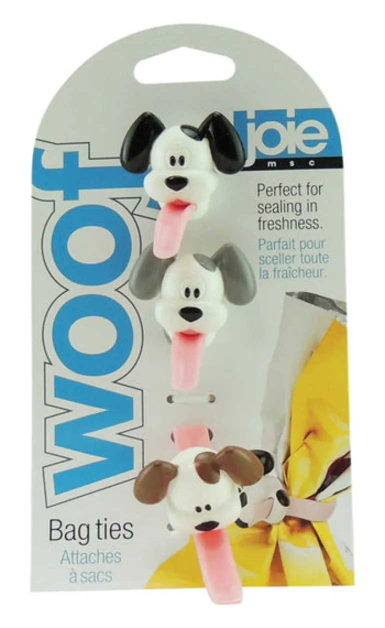 Joie Woof Assorted Colors Silicone BPA-Free Bag Ties 7 L in.