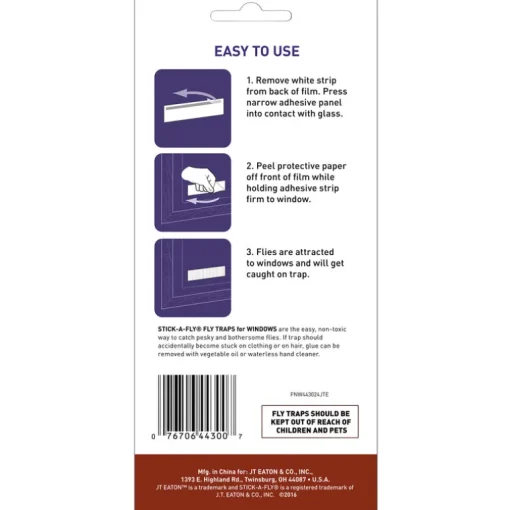 JT Eaton Stick-A-Fly Fly Trap 5 pk (Pack of 24)