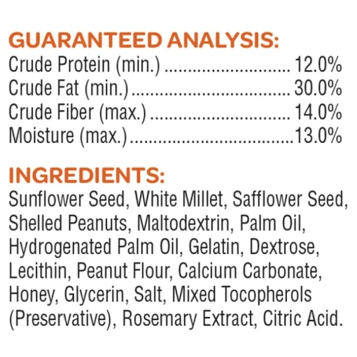 Kaytee Songbird Sunflower Energy Treat Bar 14.5 oz