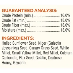 Kaytee Wild Finch Treat Bar Songbird Hulled Sunflower Seed Energy Treat Bar 14.5 oz