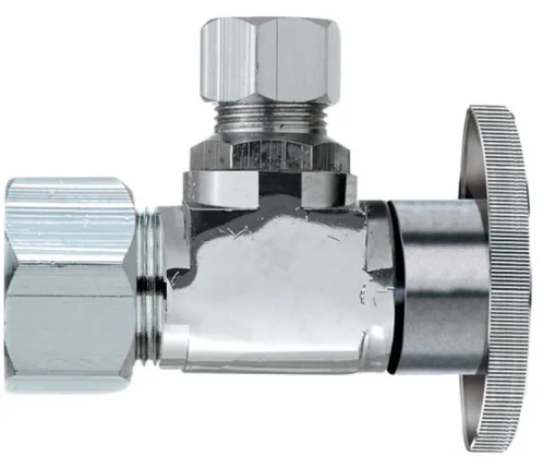 Keeney 5/8 in. Compression X 3/8 in. Compression Brass Angle Stop Valve