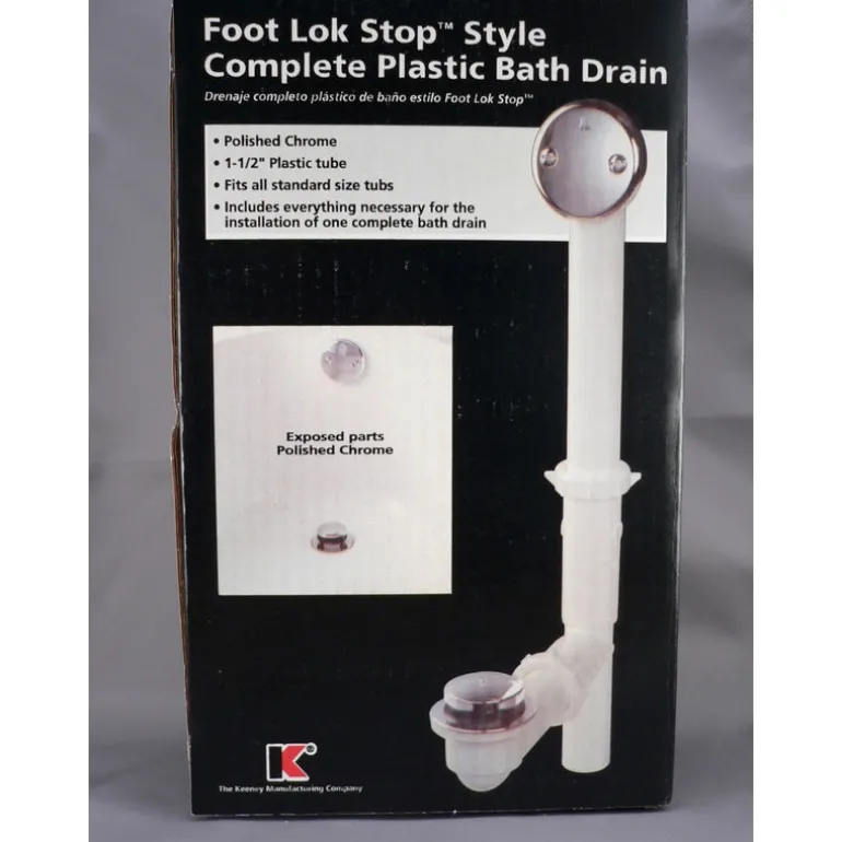 Keeney 1-1/2 in. D Chrome Plastic Bath Drain