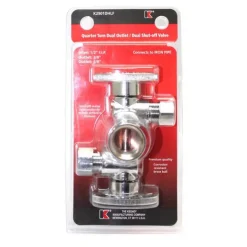Keeney 1/2 in. FIP in. X 3/8 in. Compression Brass Dual Shut-Off Valve