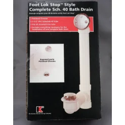 Keeney Foot Lok Stop 1-1/2 in. D Chrome PVC Bath Drain