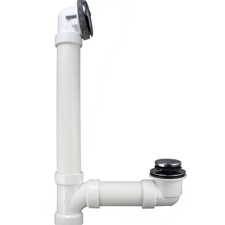 Keeney Foot Lok Stop 1-1/2 in. D Chrome PVC Bath Drain