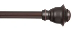 Kenney Fast Fit Weathered Brown Finn Curtain Rod 36 in. L X 66 in. L
