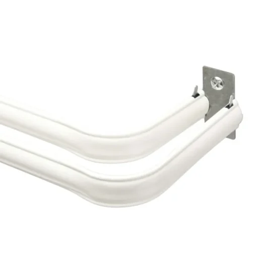 Kenney White Lockseam Curtain Rod 28 in. L X 48 in. L