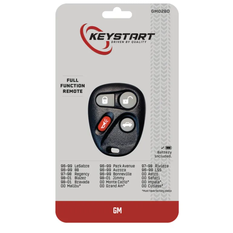 KeyStart Self Programmable Remote Automotive Replacement Key GM028 Double For GM